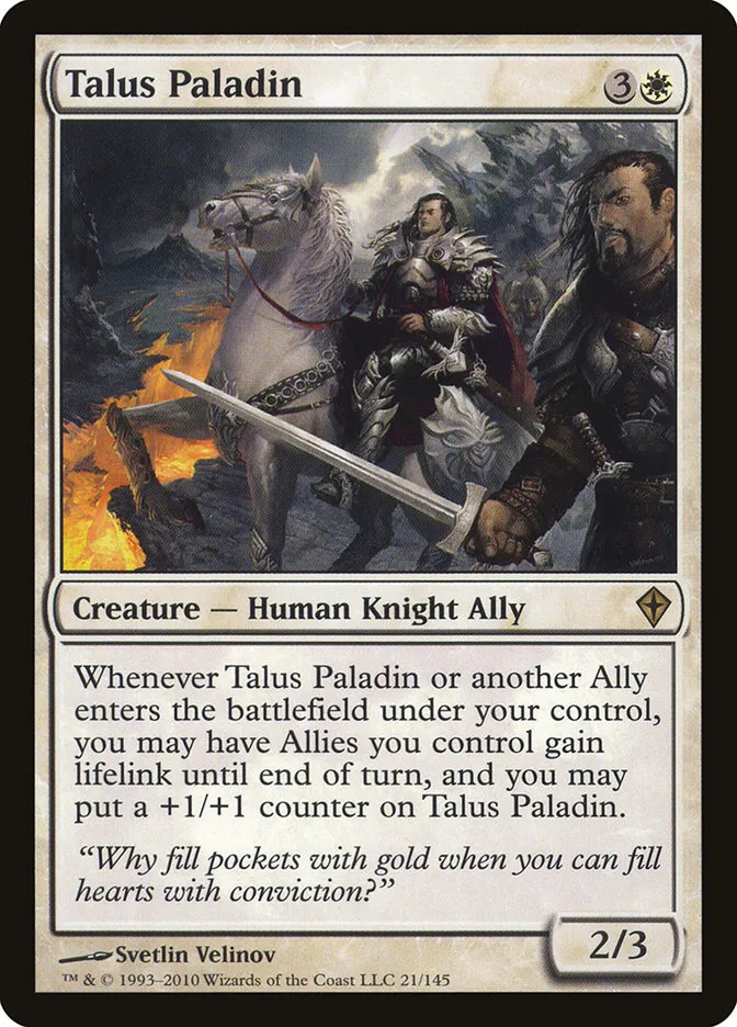 2010 Worldwake Talus Paladin #21 rare card image