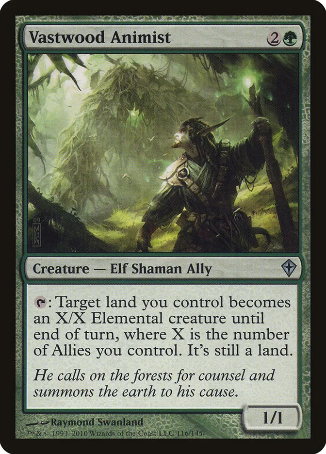 2010 Worldwake Vastwood Animist #116 uncommon card image