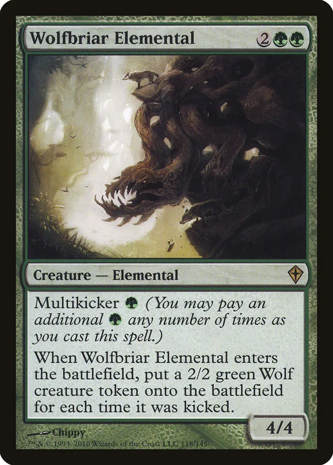 2010 Worldwake Wolfbriar Elemental #118 rare card image