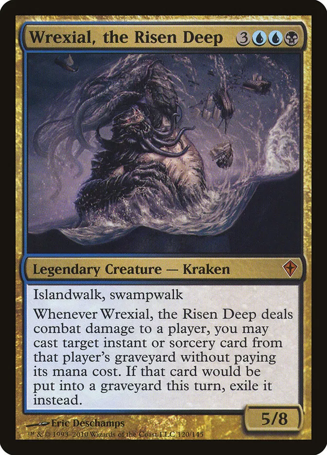 2010 Worldwake Wrexial, the Risen Deep #120 mythic card image