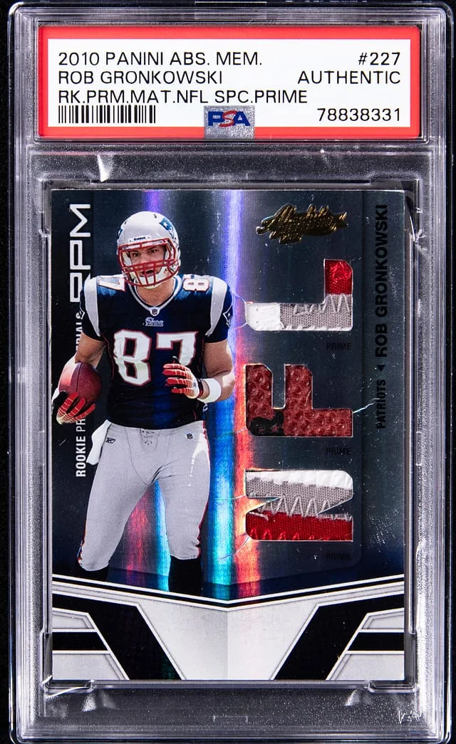 2010 Panini Absolute Rob Gronkowski Memorabilia Premiere Materials NFL Spectrum Prime #227 card image