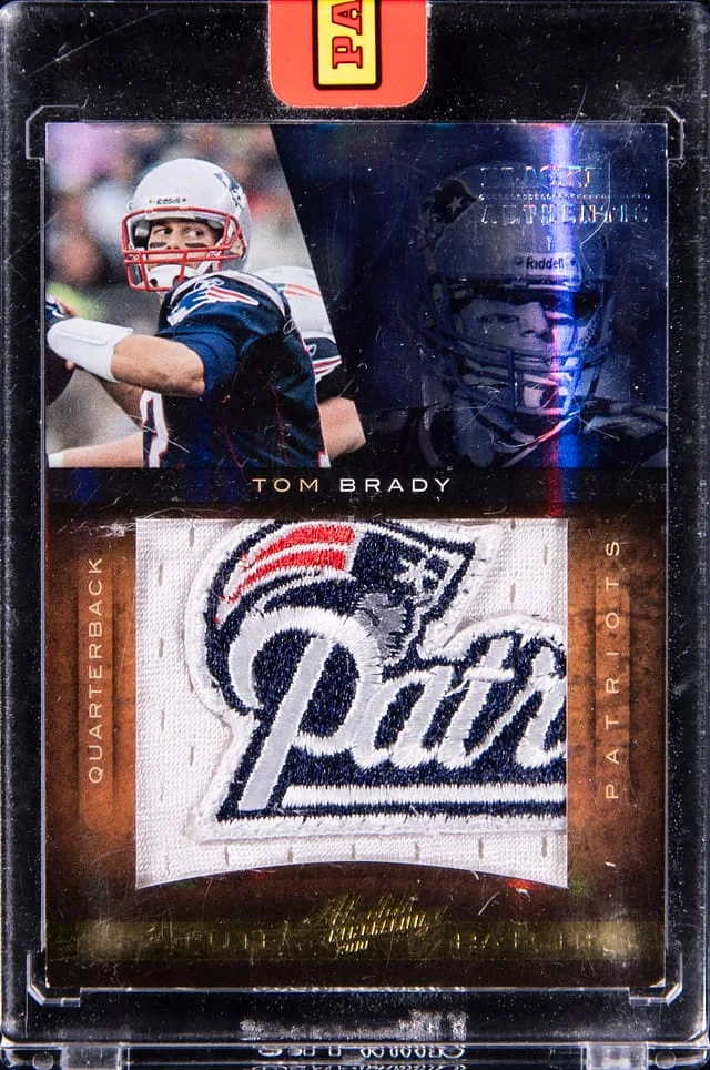 2010 Panini Absolute Tom Brady Memorabilia Absolute Patches Spectrum Prime #35 card image