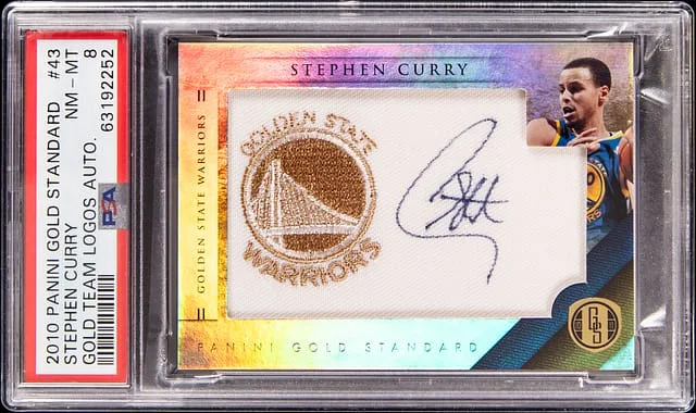 2010 Panini Gold Standard Stephen Curry Gold Team Logos Autograph #43 card image