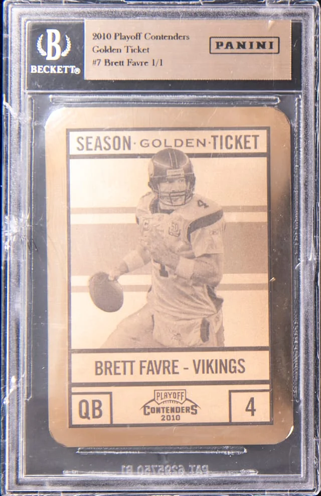 2010 Panini Playoff Brett Favre Contenders Golden Ticket #7 card image