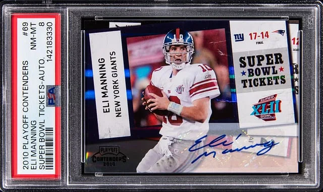 2010 Panini Playoff Eli Manning Contenders Super Bowl Tickets Autographs #69 card image