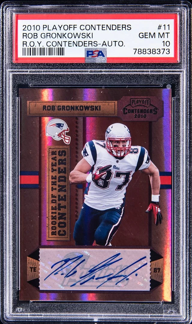 2010 Panini Playoff Rob Gronkowski Contenders Of The Year Contenders Autograph #11 card image