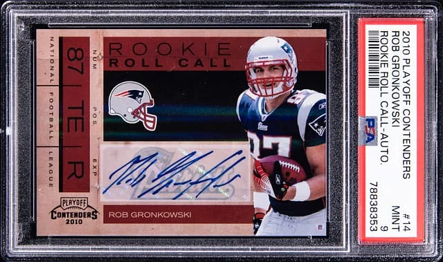 2010 Panini Playoff Rob Gronkowski Contenders Roll Call Autographs #14 card image