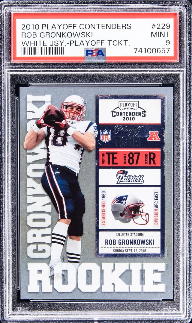 2010 Panini Playoff Rob Gronkowski Contenders White Jersey Playoff Ticket #229 card image
