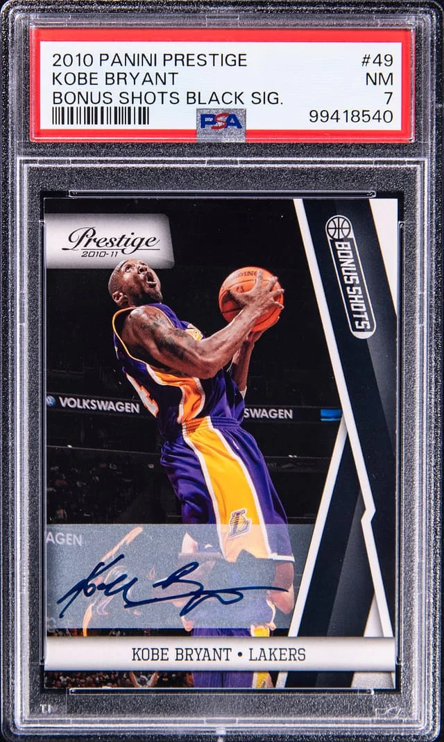 2010 Panini Prestige Kobe Bryant Bonus Shots Black Signatures #49 card image