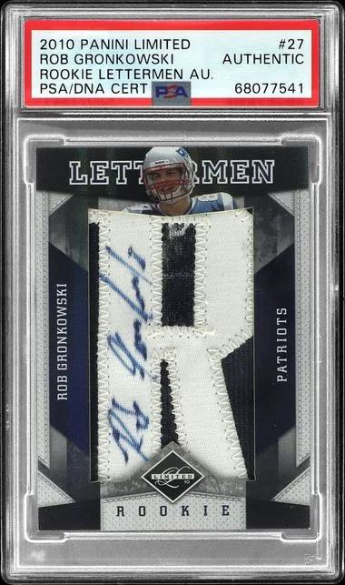 2010 Panini Rob Gronkowski Limited Lettermen Autograph #27 card image