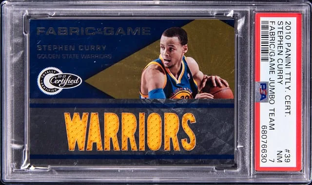 2010 Panini Stephen Curry Totally Certified Fabric of The Game Jumbo Team #39 card image