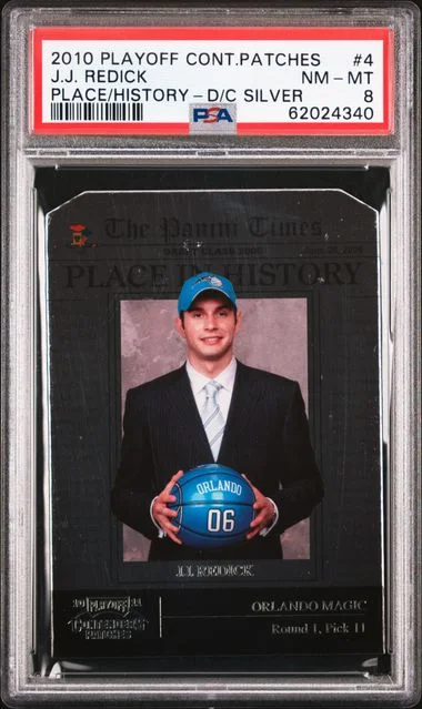 2010 Playoff J.J. Redick Patches Place In History Die-Cut Silver #4 card image