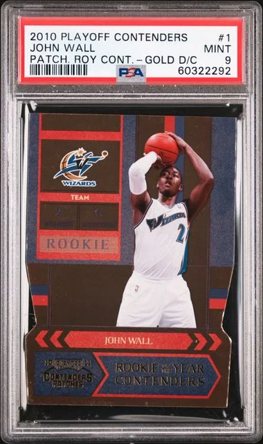 2010 Playoff John Wall Patches Of The Year Contenders Gold Die-Cut #1 card image