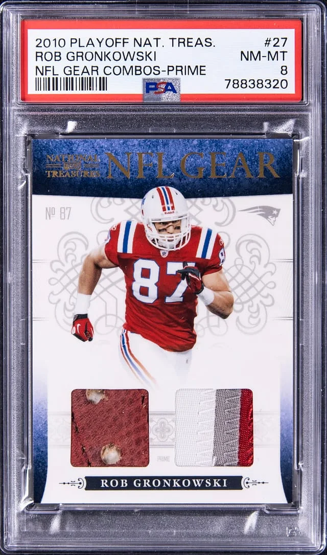 2010 Playoff Rob Gronkowski National Treasures NFL Gear Combos Prime #27 card image