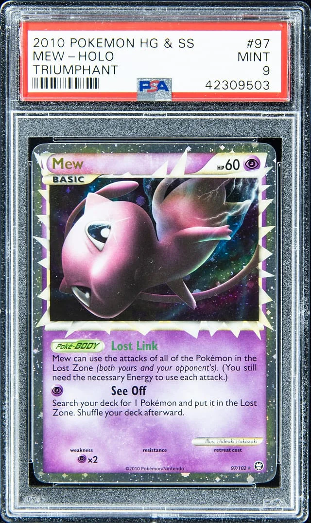 2010 Pokemon Heart Gold & Soul Silver Triumphant Mew-Holo #97 card image