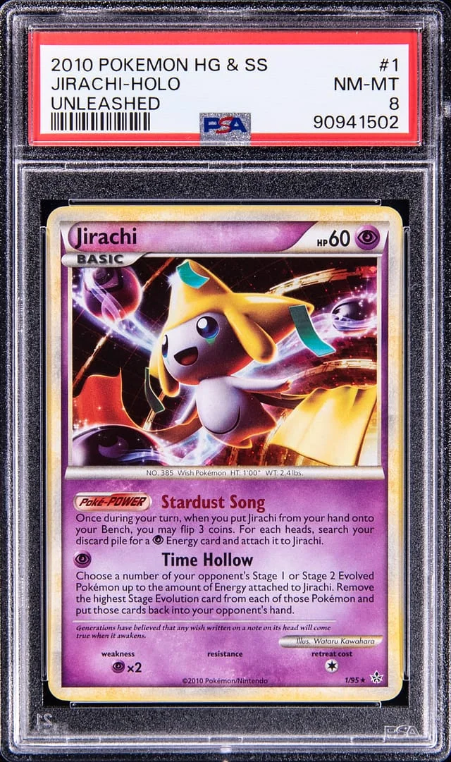 2010 Pokemon HeartGold and SoulSilver Unleashed Rare Holofoil Jirachi #1 card image