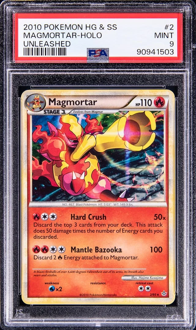 2010 Pokemon HeartGold and SoulSilver Unleashed Rare Holofoil Magmortar #2 card image