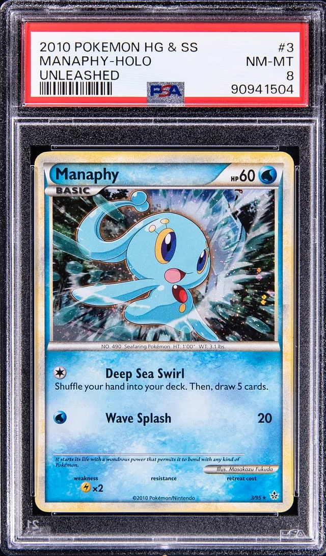 2010 Pokemon HeartGold and SoulSilver Unleashed Rare Holofoil Manaphy #3 card image