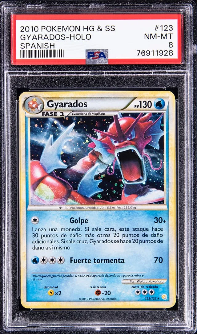 2010 Pokemon Heartgold & Soulsilver Spanish Rare Holofoil Gyarados #123 card image