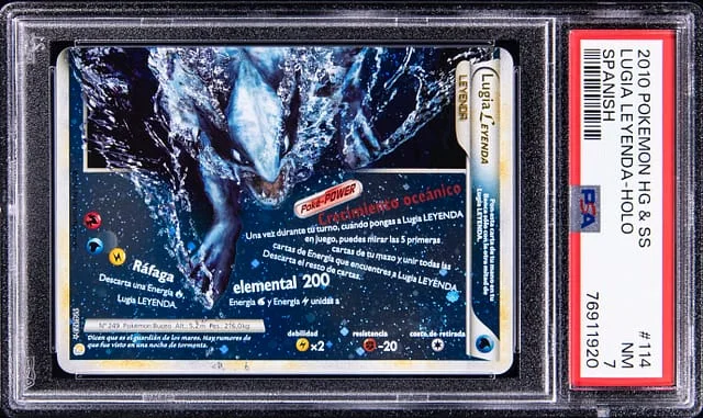 2010 Pokemon Heartgold & Soulsilver Spanish Rare Holofoil Lugia Leyenda #114 card image