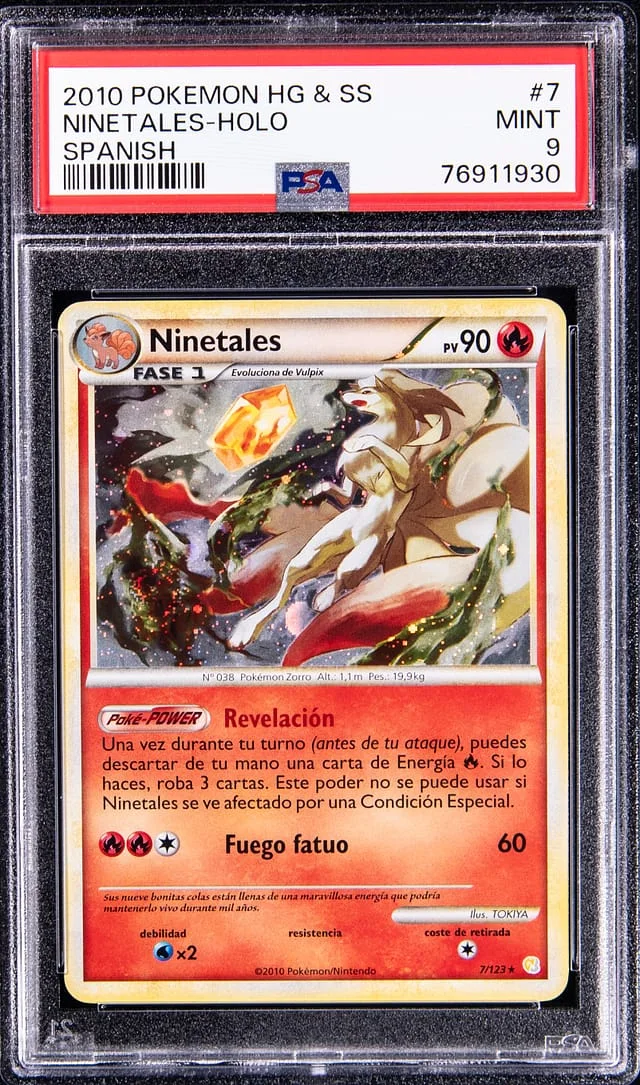 2010 Pokemon Heartgold & Soulsilver Spanish Rare Holofoil Ninetales #7 card image