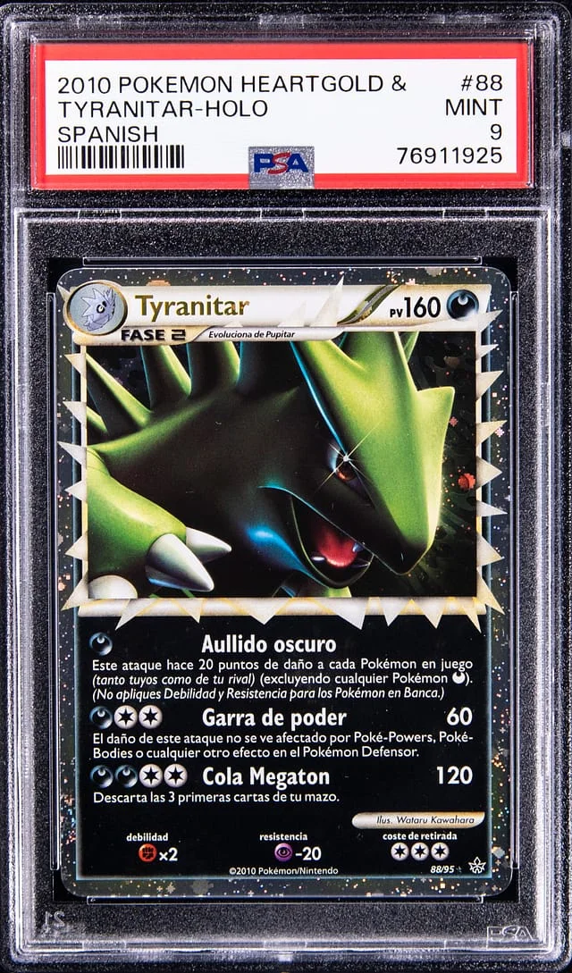 2010 Pokemon Heartgold & Soulsilver Spanish Rare Holofoil Tyranitar #88 card image