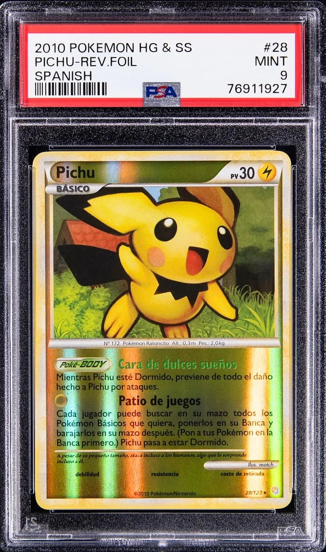 2010 Pokemon Heartgold & Soulsilver Spanish Reverse Foil Pichu #28 card image