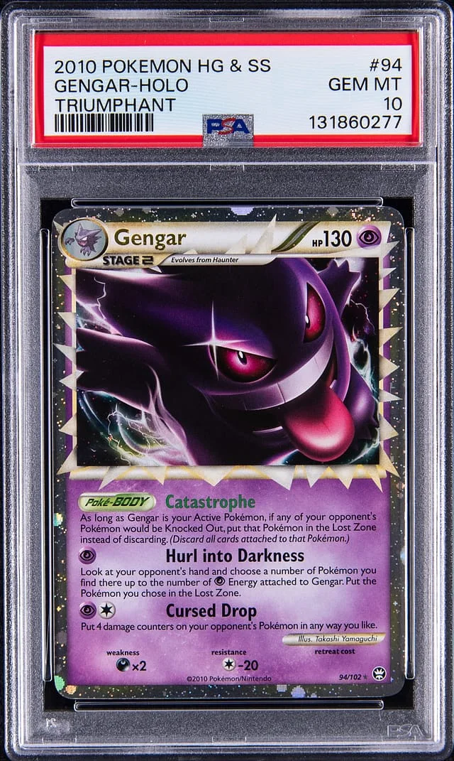 2010 Pokemon HeartGold & SoulSilver Triumphant Holo Gengar #94 card image