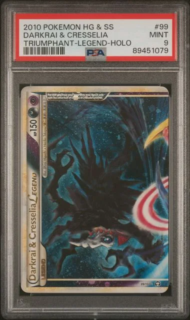 2010 Pokemon Heartgold & Soulsilver Triumphant Holofoil Darkrai & Cresselia Legend #99 card image