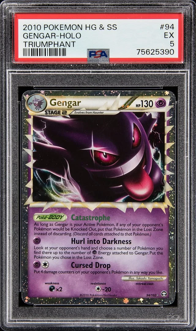 2010 Pokemon Heartgold & Soulsilver Triumphant Rare Holofoil Gengar #94 card image