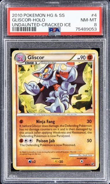 2010 Pokemon Heartgold & Soulsilver Undaunted Cracked Ice Holofoil Gliscor #4 card image
