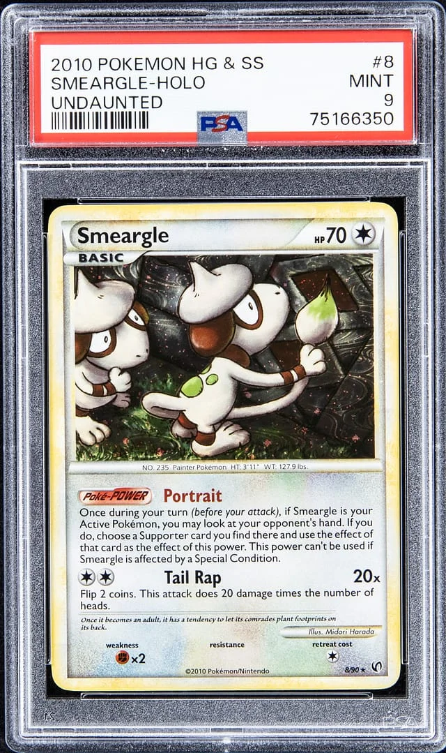 2010 Pokemon Heartgold & Soulsilver Undaunted Rare Holofoil Smeargle #8 card image