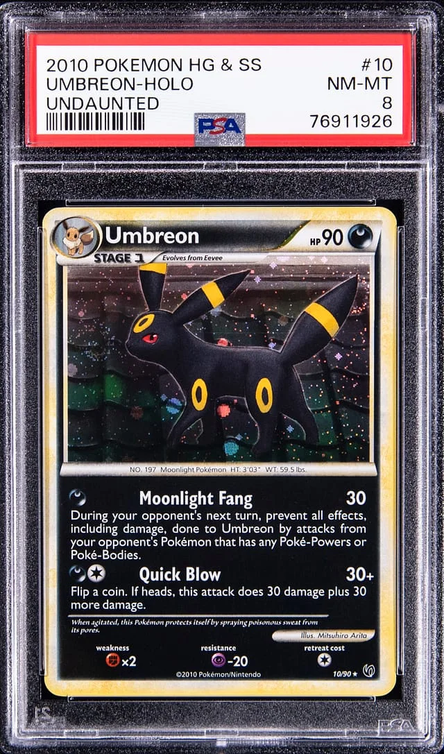 2010 Pokemon Heartgold & Soulsilver Undaunted Rare Holofoil Umbreon #10 card image