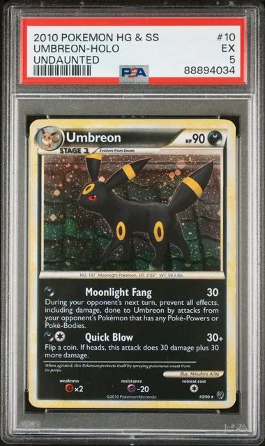 2010 Pokemon Heartgold & Soulsilver Undaunted Umbreon-Holo #10 card image