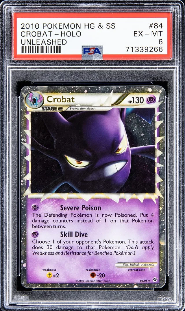 2010 Pokemon Heartgold & Soulsilver Unleashed Rare Holofoil Crobat #84 card image
