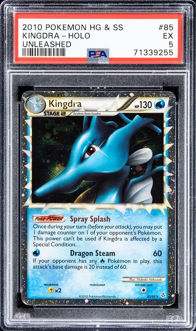 2010 Pokemon Heartgold & Soulsilver Unleashed Rare Holofoil Kingdra #85 card image