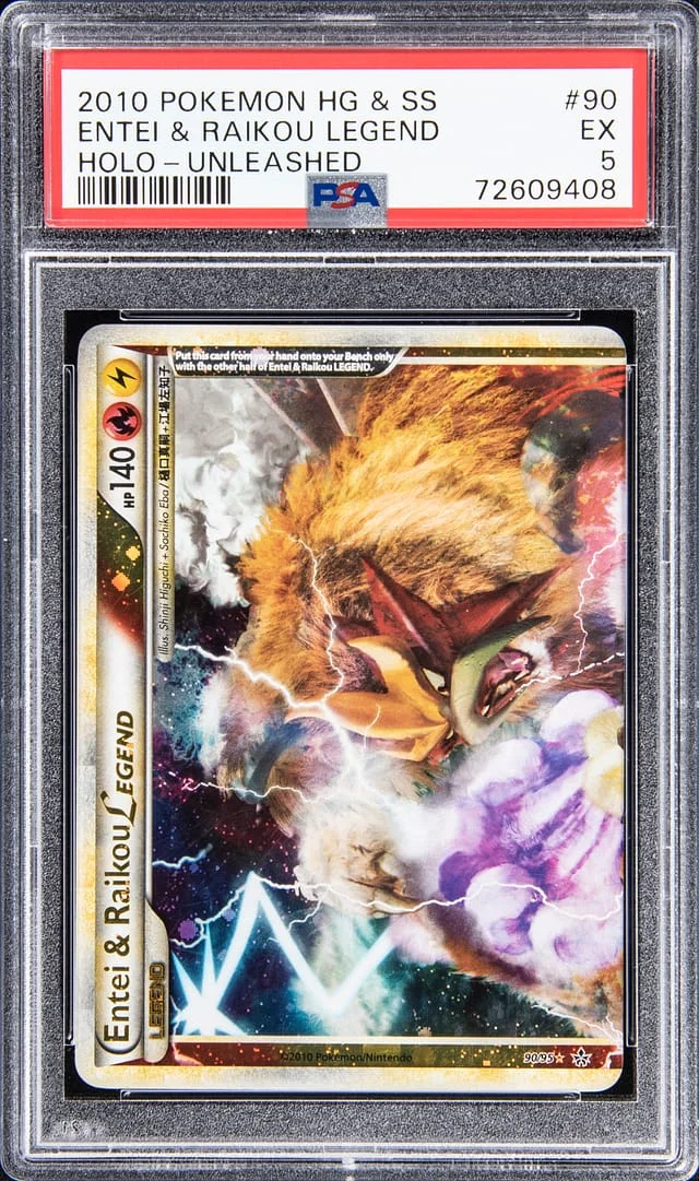 2010 Pokemon HG & SS Holo - Unleashed Entei & Raikou #90 card image