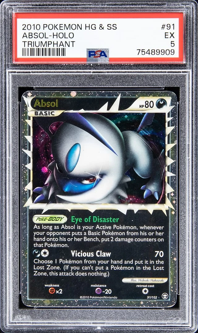2010 Pokemon HG & SS Holofoil - Triumphant Absol #91 card image