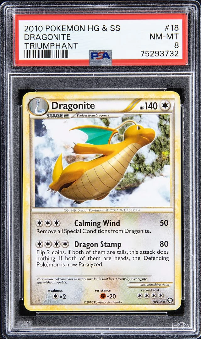 2010 Pokemon HG & SS Triumphant Dragonite #18 card image