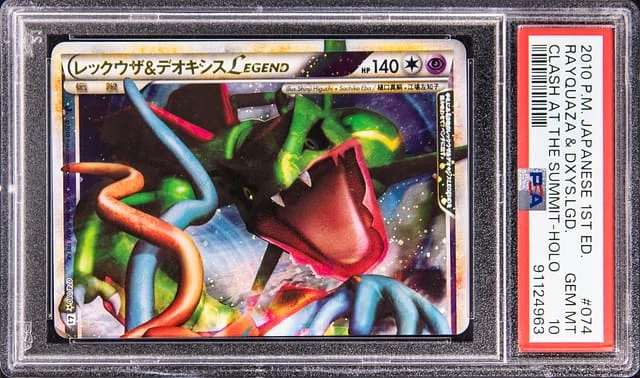 2010 Pokemon Japanese Clash at the Summit 1st Edition Holo Rayquaza & Deoxys Legend #074 card image