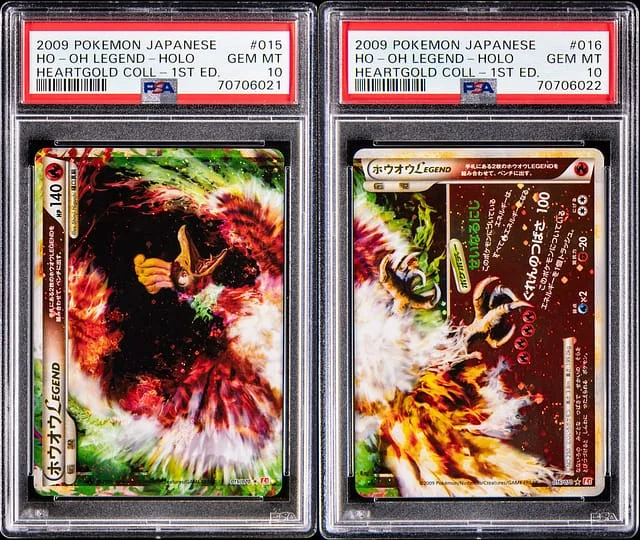 2010 Pokemon Japanese HeartGold Collection Edition Holo Ho-Oh Legend #1st card image