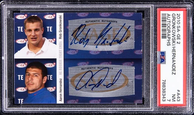 2010 SA-GE 2 Autographs Rob Gronkowski/Aaron Hernandez #A43 card image