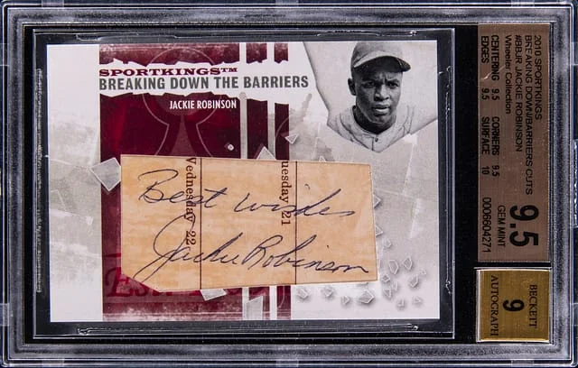 2010 Sportkings Breaking Down The Barriers Cuts Jackie Robinson #BB-JR card image