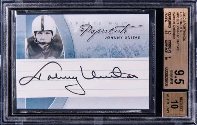 2010 Sportkings Papercuts Wheeler Collection Johnny Unitas #PC-JU3 card image