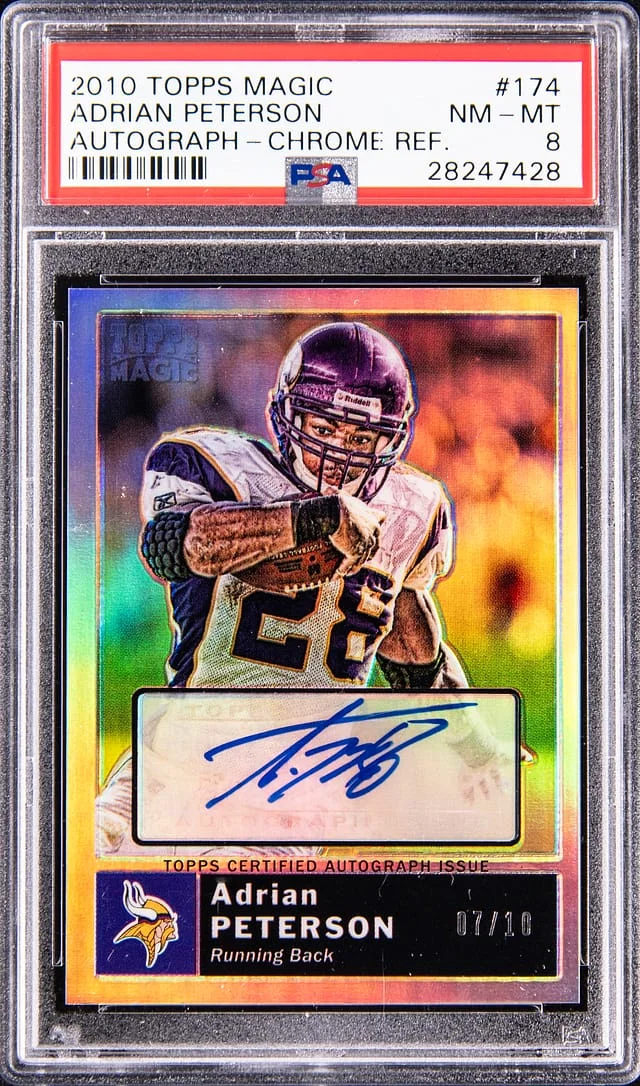 2010 Topps Adrian Peterson Magic Autograph Chrome Refractor #11 card image