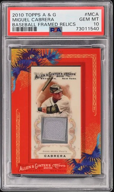 2010 Topps Allen & Ginter Miguel Cabrera Baseball Framed Relics #AGR-MCA card image