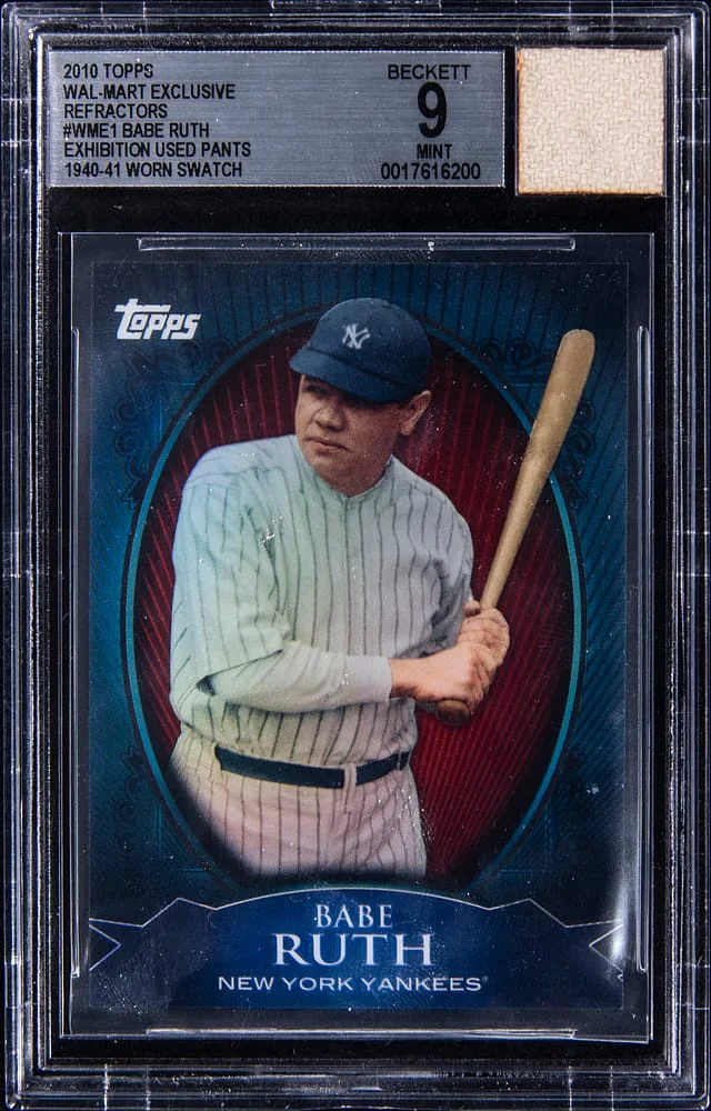 2010 Topps Babe Ruth Wal-Mart Exclusive Refractors Exhibition Used Pants 1940-41 Worn Swatch #WME-1 card image
