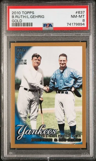 2010 Topps Babe Ruth/Lou Gehrig Gold #637 card image