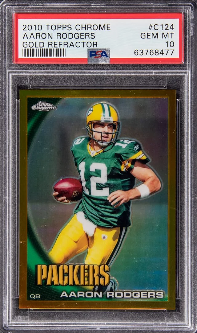 2010 Topps Chrome Aaron Rodgers Gold Refractor #C124 card image