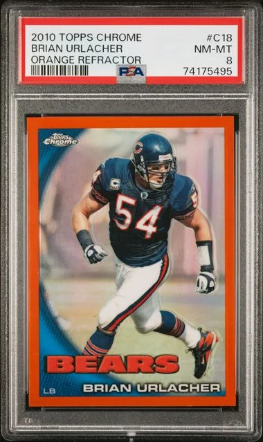 2010 Topps Chrome Brian Urlacher Orange Refractor #C18 card image